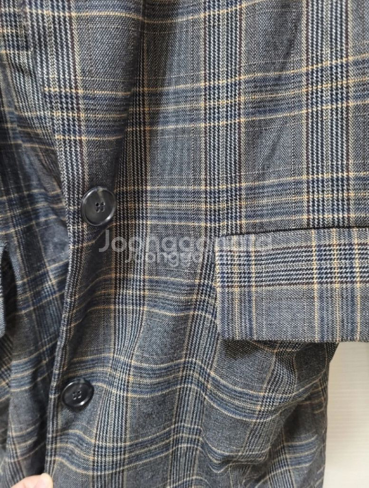 중고/체크 여자 롱자켓 프리사이즈--1