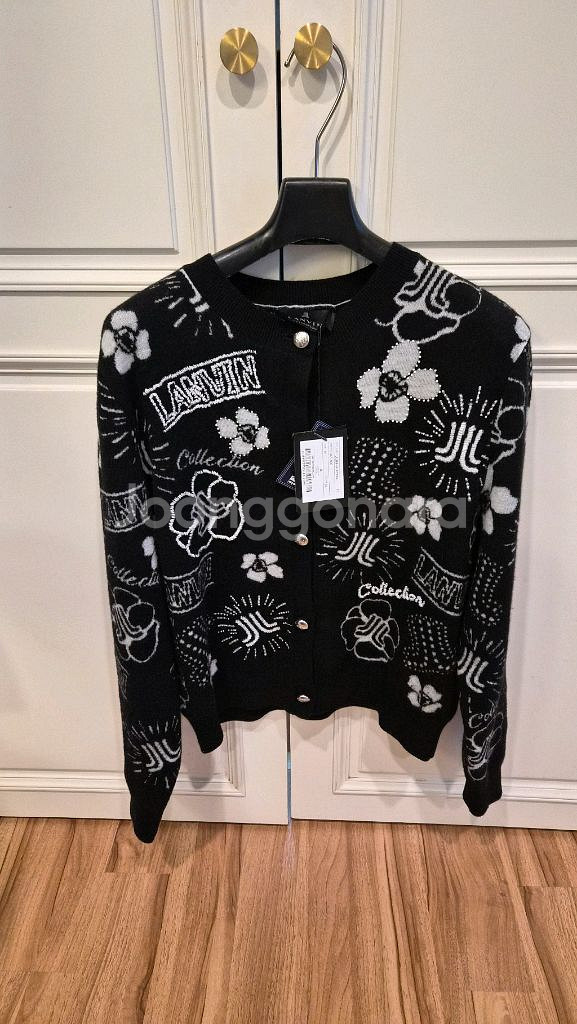 한섬 랑방[새옷]비즈 & 자수 자카드 울 니트 가디건--6