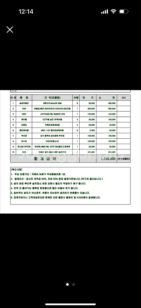 다화cctv 무인매장용 카메라8대 모니터1대 마우스 1대--8