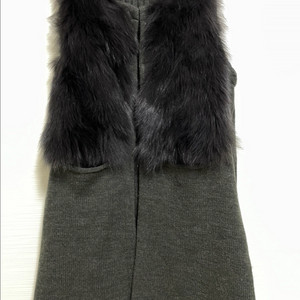 쏘시에 니트+여우털 롱 베스트 90