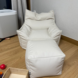 아이팜 유아 빈백 소파 스툴 세트 아이보리 (아기 소파, 아기 빈백)