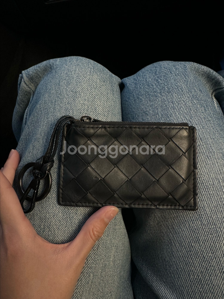 보테가 인트레치아토 키링 카드지갑 블랙--1