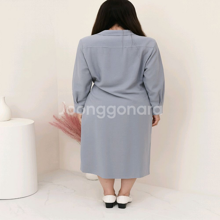 언발 프릴 테일러드 카라 랩 롱원피스ㅡ무배--2