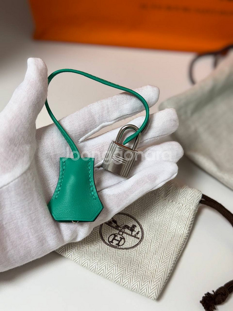 에르메스 켈리백 28 (Quadrille Canvas & Menthe Swift, Palladium H/W)--7