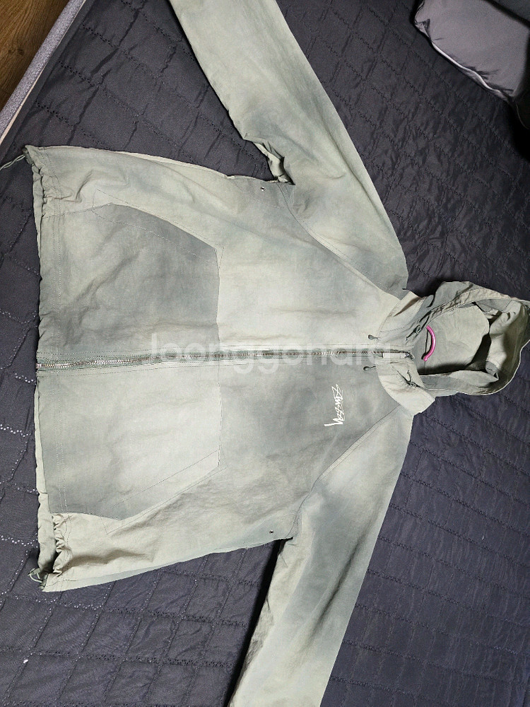 스투시 웨이브 다이 비치쉘 자켓 셋업 세이지그린--0