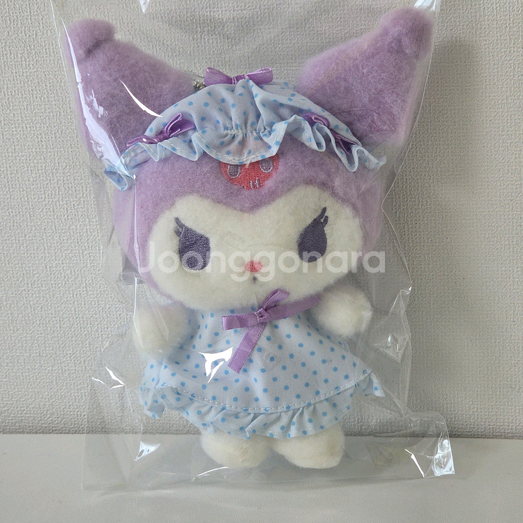 산리오 쿠로미 나이트캡 리본 파자마 인형 키링 마스코트 홀더--0