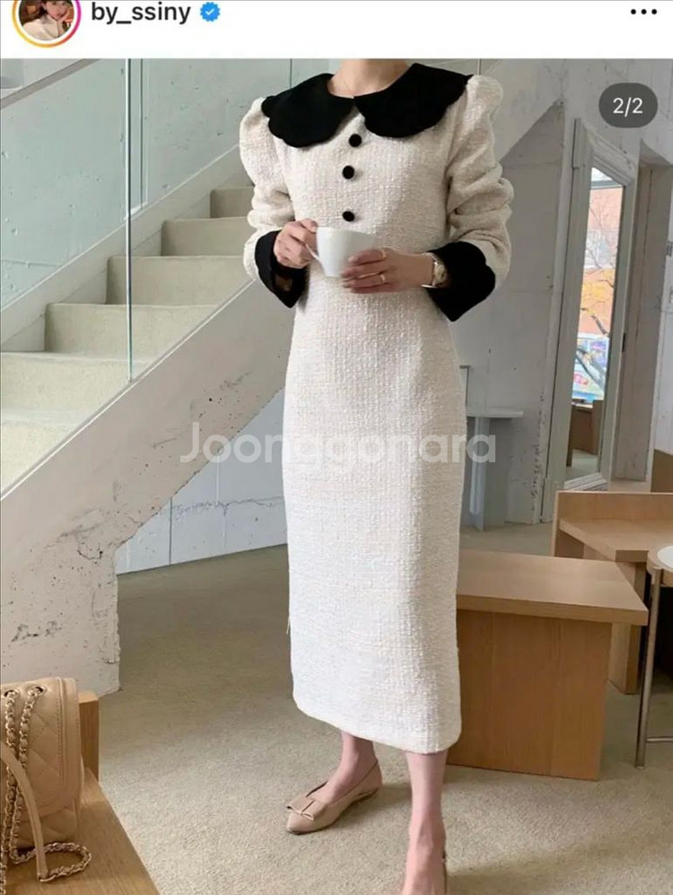 바이씨니 밤비 트위드 원피스 (아이보리)--0