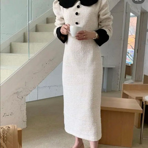 바이씨니 밤비 트위드 원피스 (아이보리)