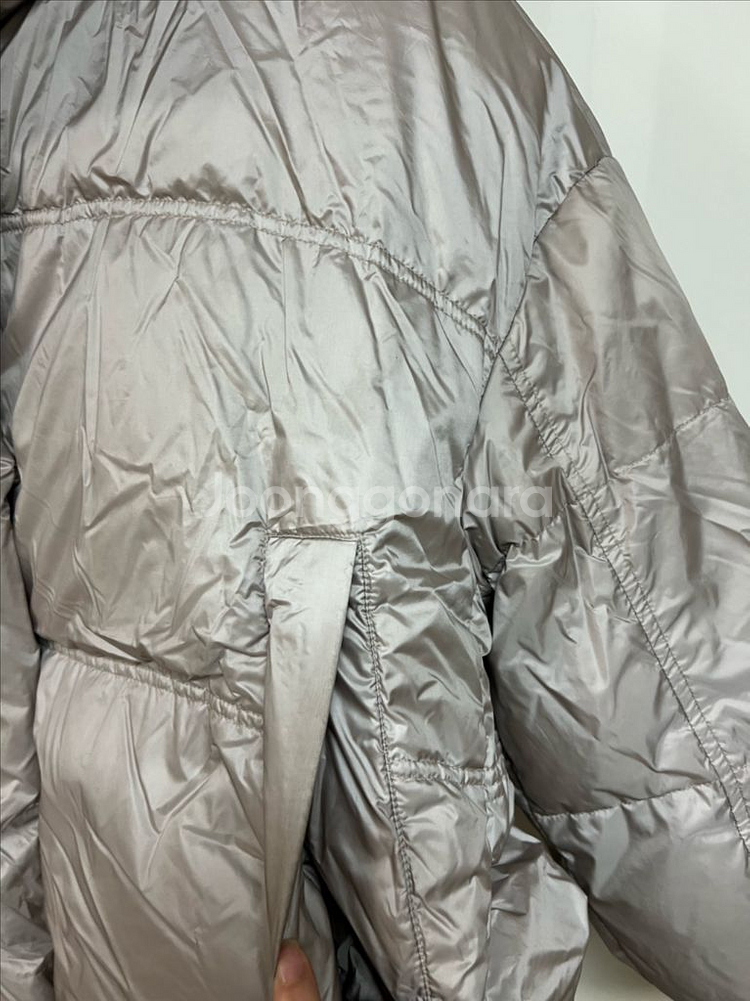 제평 메종드메이어 덕다운 숏패딩 오리털 점퍼 자켓 봄버 유광 베이지 하이넥--11