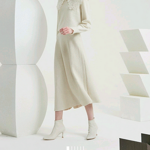타임 캐시미어 블렌드 니트 스커트 랑방 마인 더캐시미어