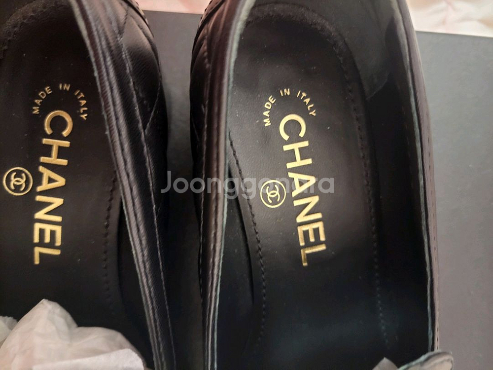 정품)최저가급처5번정도신은! 샤넬 하트 로고 로퍼 구두--5