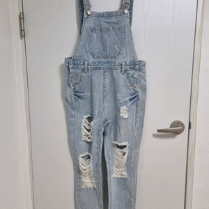 데님 찢청 멜빵 m사이즈