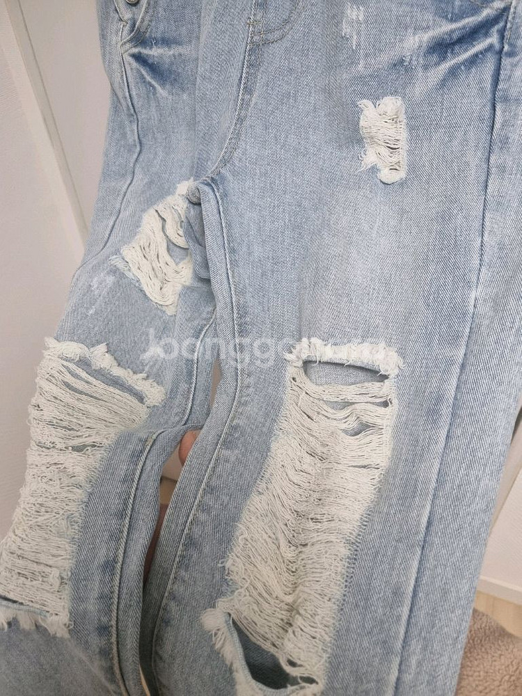 데님 찢청 멜빵 m사이즈--3