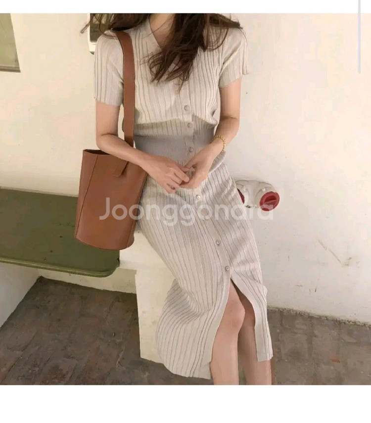 다크로맨스 골지 니트 원피스--1