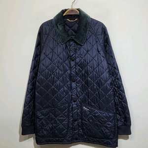 (L) 바버 퀼팅자켓 네이비 누빔점퍼 코듀로이 카라넥