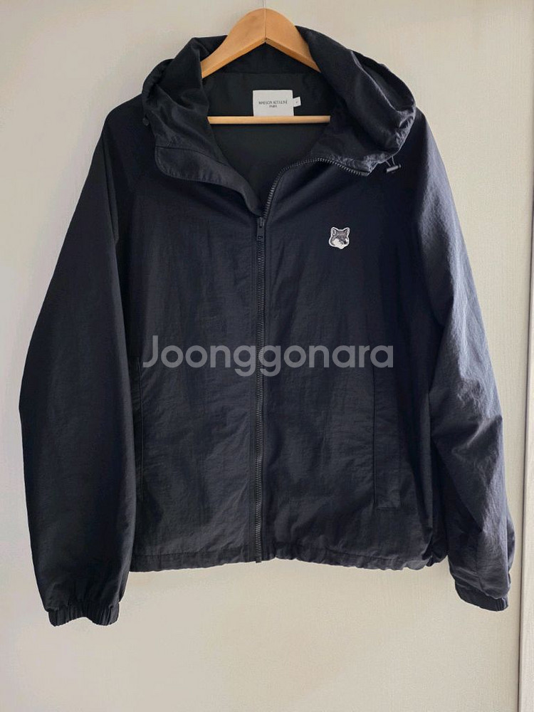 메종키츠네 윈드브레이커 블랙 점퍼 L 신품급(국내사이즈100)--0