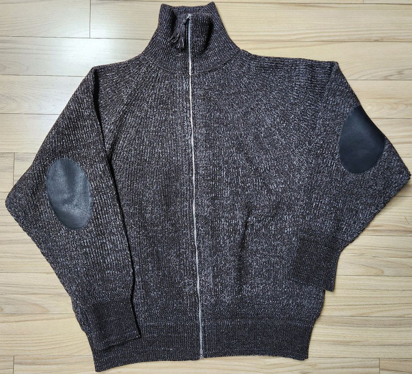 올드조 / 블렌디드 켐피 집업 스웨터 / 바크 40--0