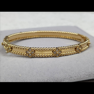 18k 반클리프 스위트 빼를리 뱅글 다이아 옐골16호