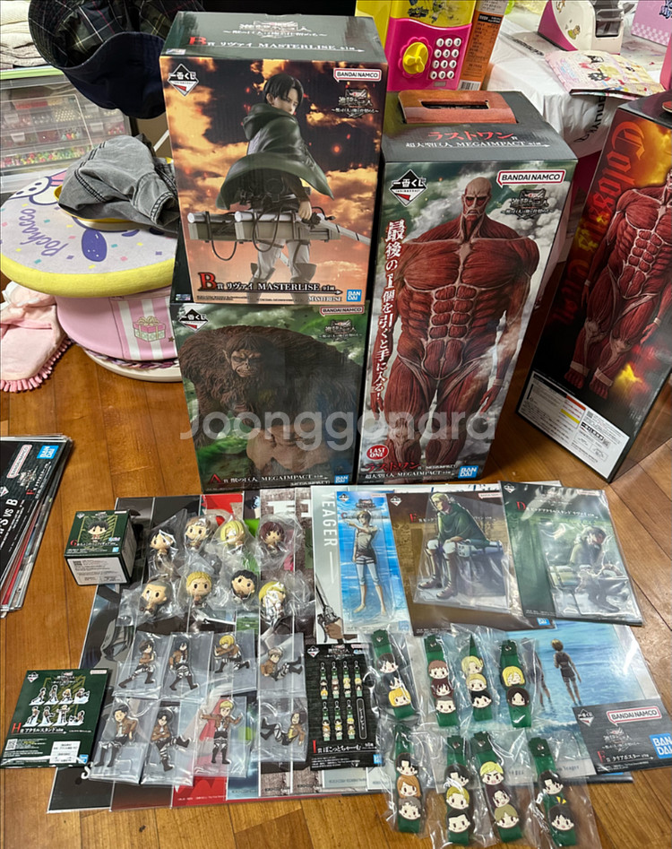 제일복권 진격의 거인 라스트원 짐승 초대형 거인 초코노코 리바이 굿즈--0