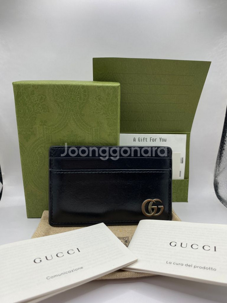[영수증] 구찌 GG 마몬트 카드지갑 블랙--0