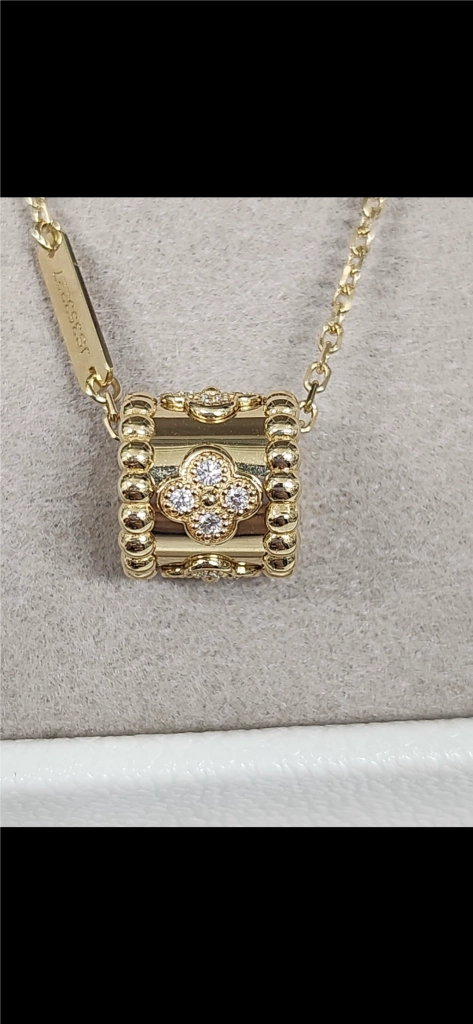 18k 반클리프 스위트 빼를리 다이아 목걸이 옐골 이미지