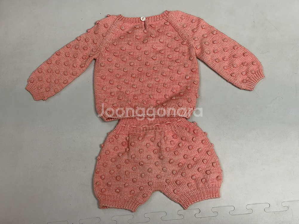 미샤앤퍼프 자몽 팝콘 풀오버+롬퍼 일괄 2-3y--1