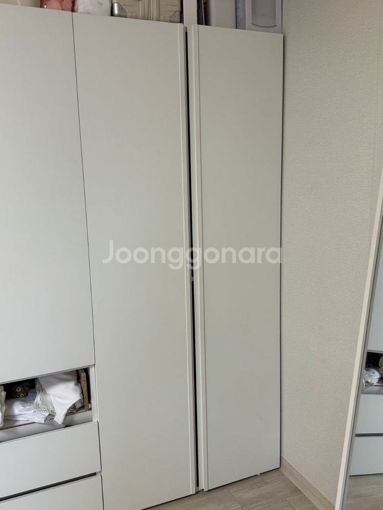 흰색 화이트 옷장 행거형--0