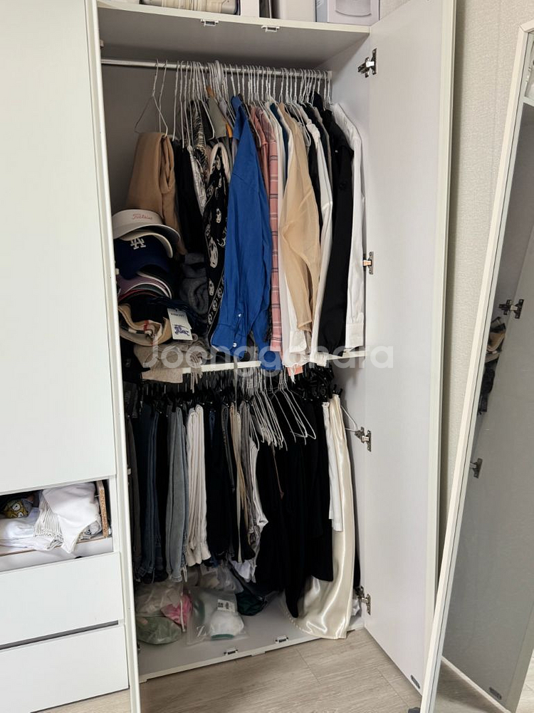 흰색 화이트 옷장 행거형--1