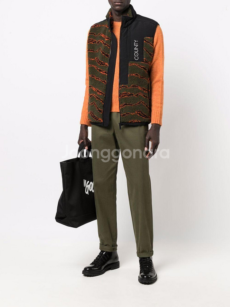 Marcelo Burlon County of Milan 카무플라주 프린트 파일 집업 질레 베스트--4