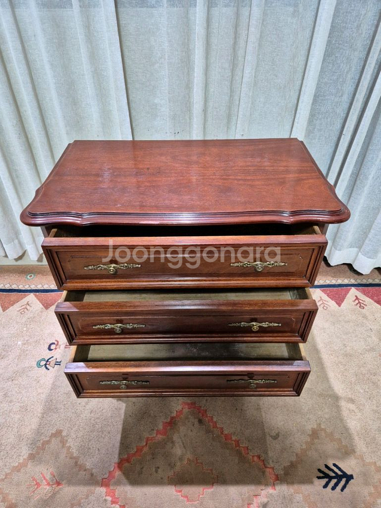 영국 엔틱 클래식 3단서랍장--2
