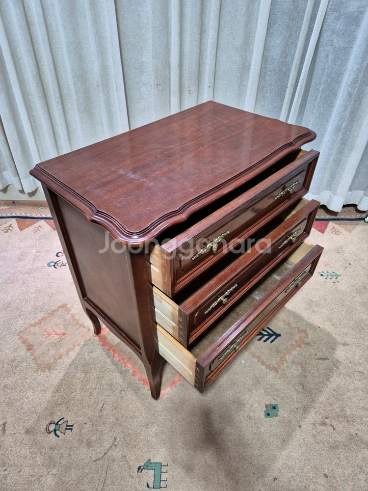 영국 엔틱 클래식 3단서랍장--6