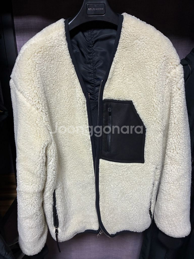 솔리드옴므 리버시블 양털 점퍼 48사이즈--0