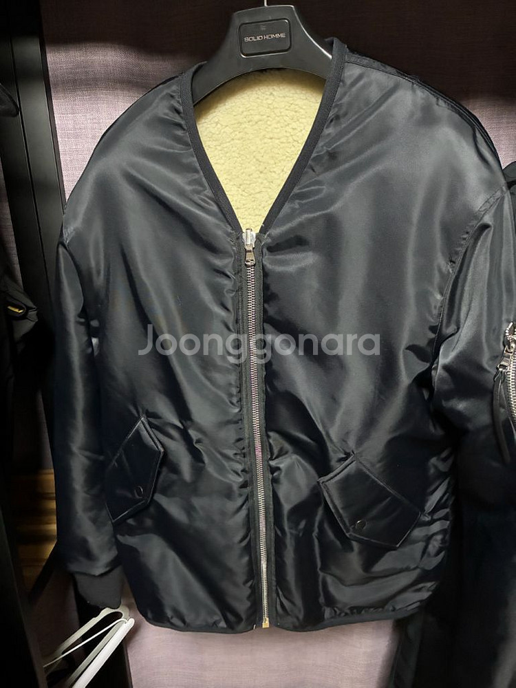 솔리드옴므 리버시블 양털 점퍼 48사이즈--1