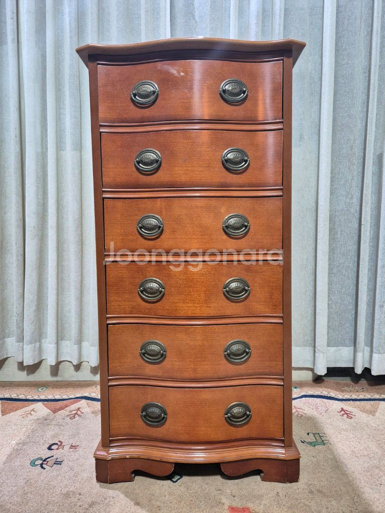 USA 앤틱 슬림 롤링 6D 서랍장--0