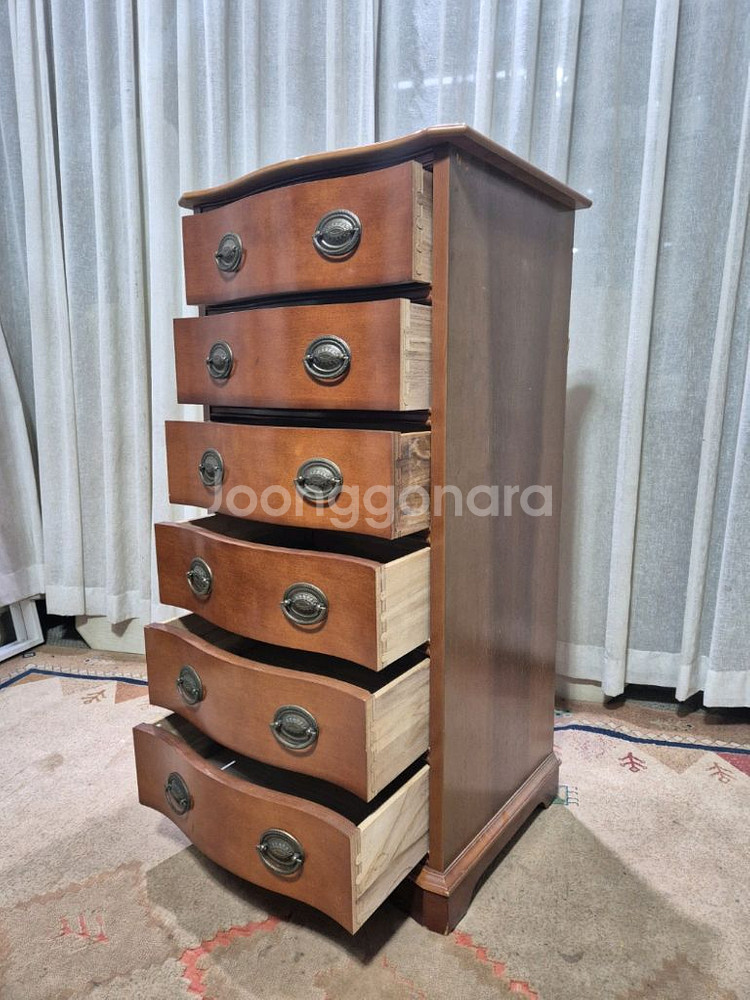 USA 앤틱 슬림 롤링 6D 서랍장--3