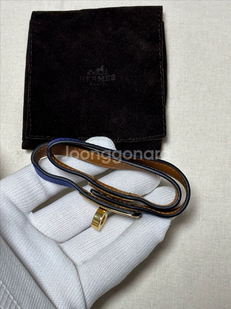 [T3] 에르메스 켈리 더블투어 금장 팔찌--3