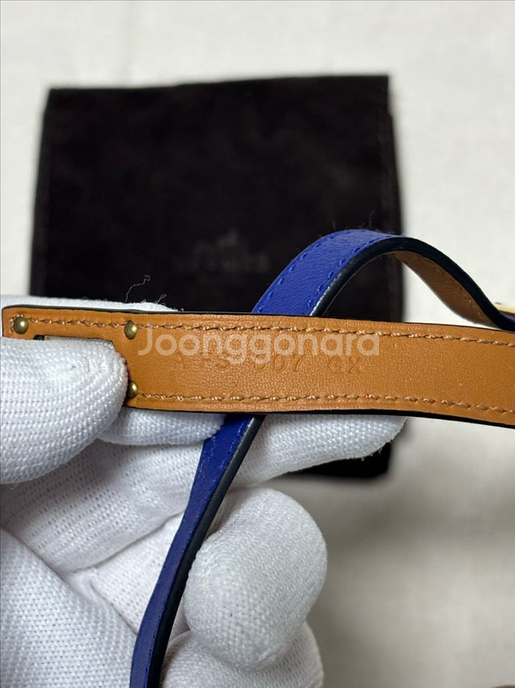 [T3] 에르메스 켈리 더블투어 금장 팔찌--4