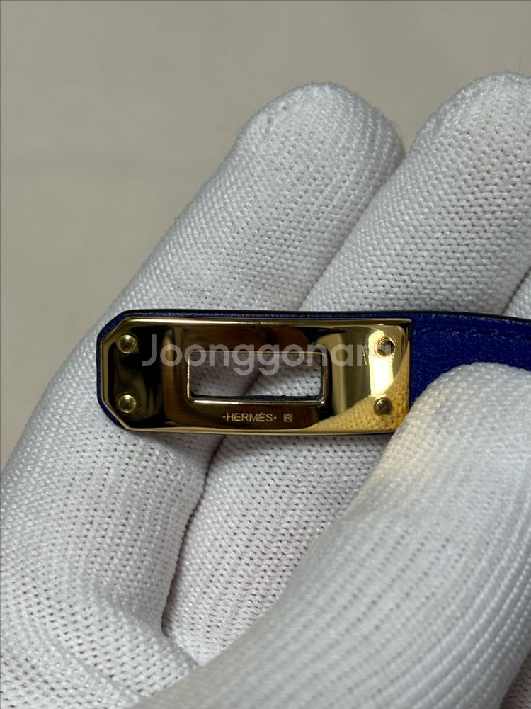 [T3] 에르메스 켈리 더블투어 금장 팔찌--9