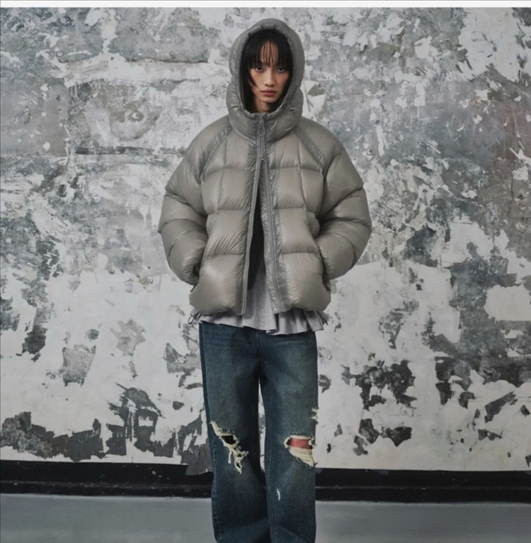 무신사 스탠다드우먼 패딩s 그레이--5