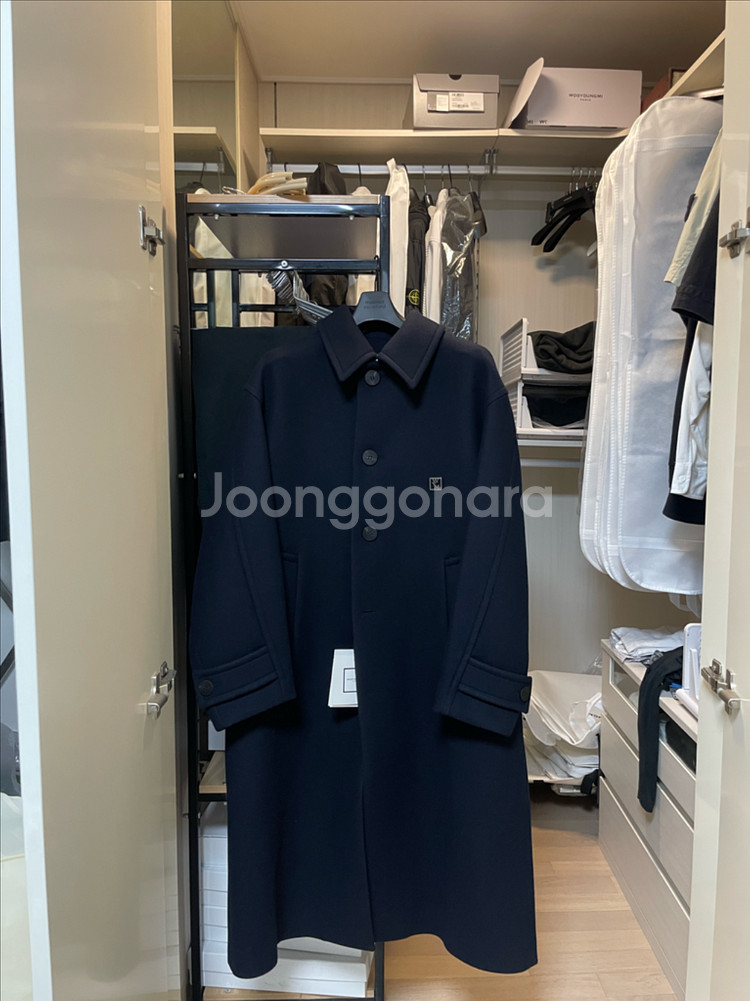 우영미 24fw 네이비 발마칸 코트 46사이즈--0