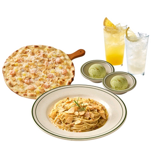 매드포갈릭 세트메뉴A 갈릭페뇨파스타 갈릭스노윙피자 에이드 소르베