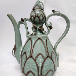 청자 도자기 주전자 전통공예