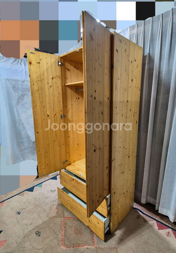 원목 2D 서랍 수납 옷장--2