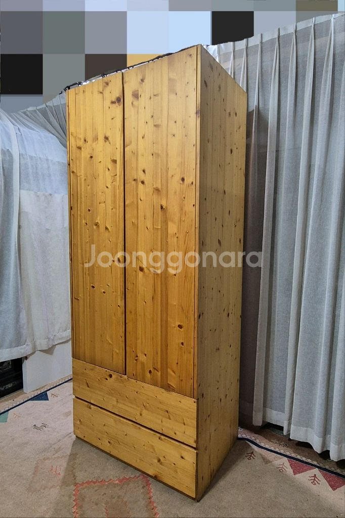 원목 2D 서랍 수납 옷장--1