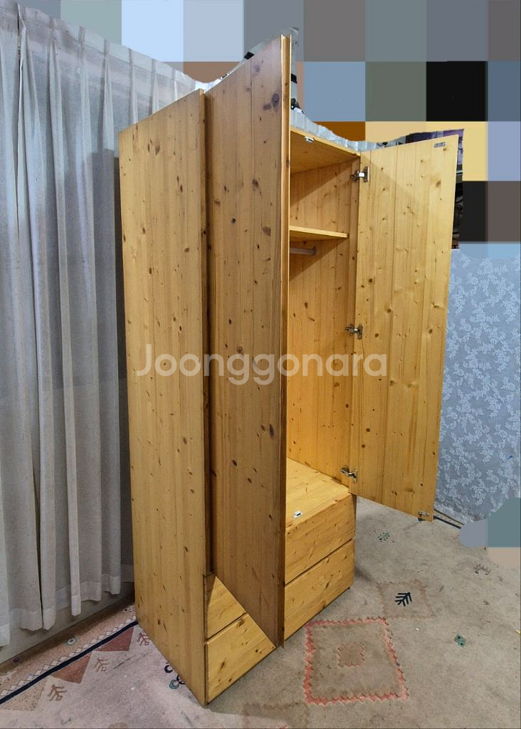 원목 2D 서랍 수납 옷장--3