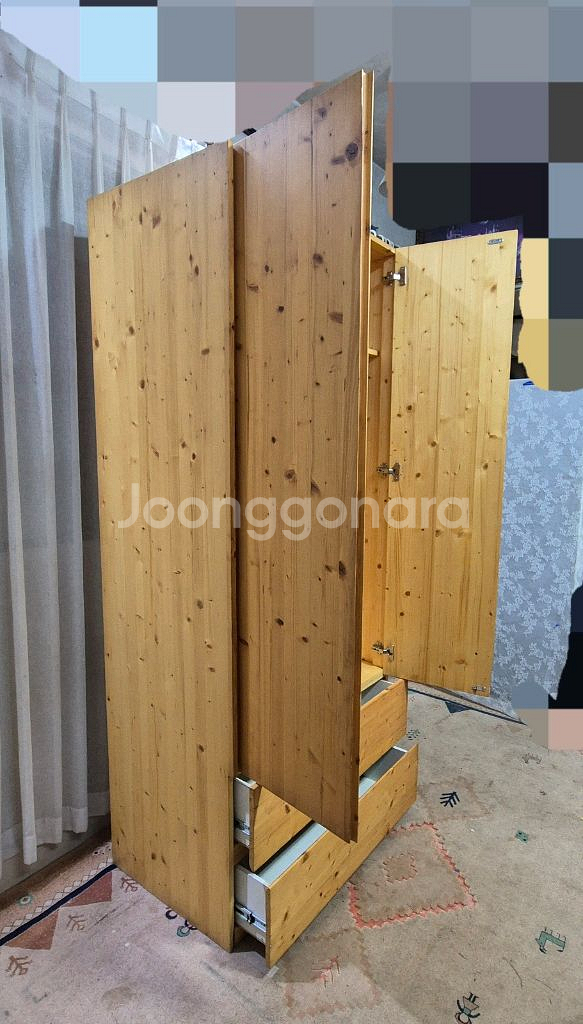 원목 2D 서랍 수납 옷장--5