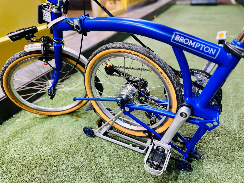 브롬톤 C라인 익스플로러 6단 2022년식 피카딜리블루 버디gt, 그래블 대차가능 이미지