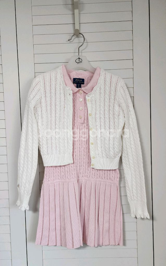 폴로 랄프로렌 여아 니트 원피스+가디건 셋트 S 사이즈--1