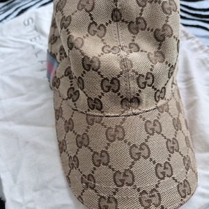 구찌GG 캔버스 볼캡 핑크레더 트리밍 L. 사이즈