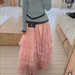 바이플로우 캉캉치마핑크